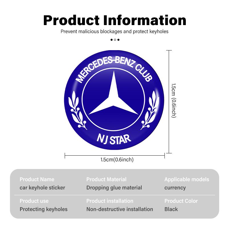 8pcs Car Door Keyhole Sticker Lock Protector Anti-blocking Decal For Mercedes Benz W202 W212 W126 W140 W168 W177 CLS GLE GLC GLS QS1