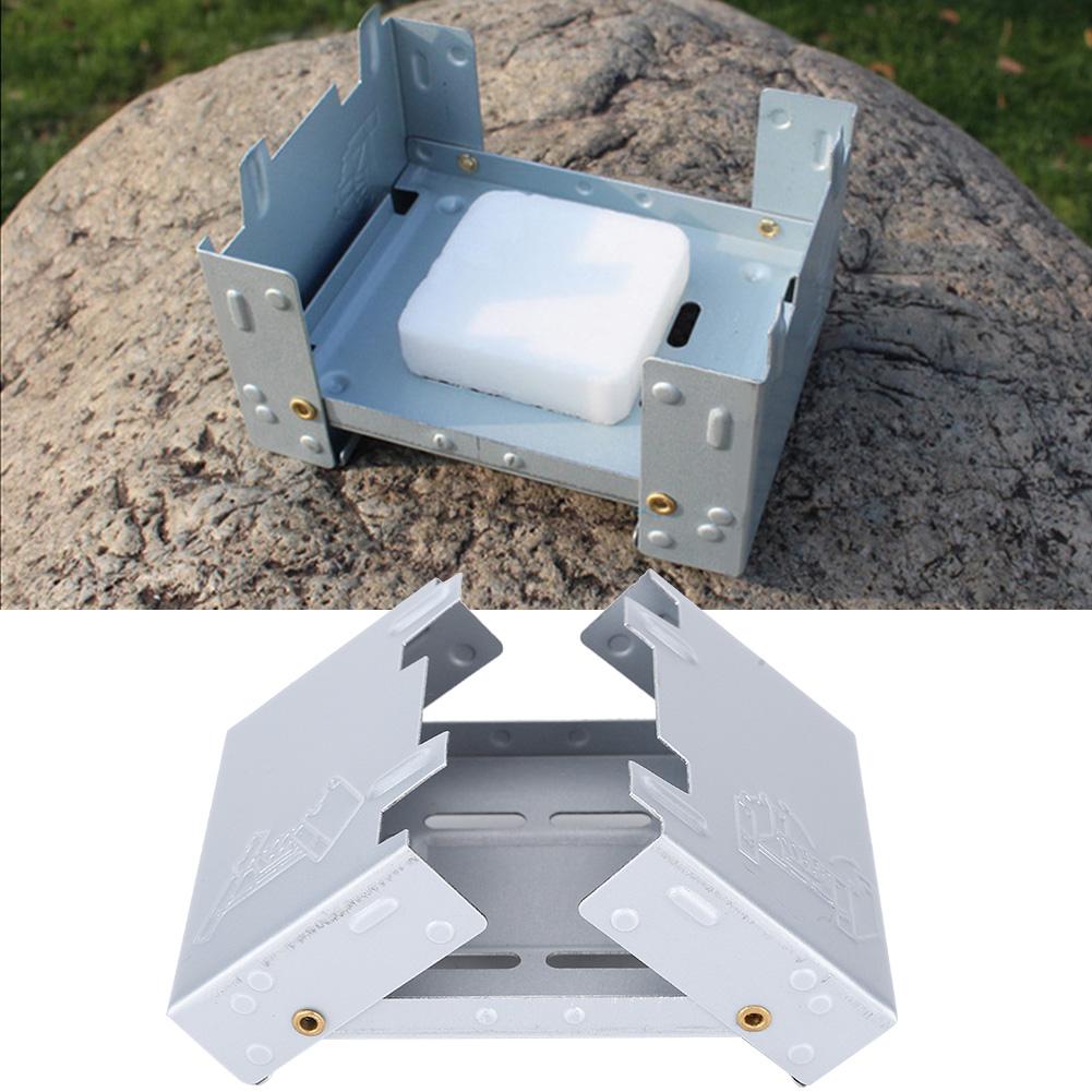 2 Pcs Outdoor Portable Spirit Stove Folding Travel Stove Barbecue StoveSilver