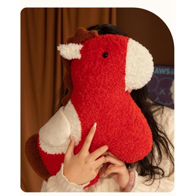 Creative Year of Horse Pillow - Unique Shape Sofa Decor Plush Cushion Car Backrest Cushion & Festive New Year Gift Decor