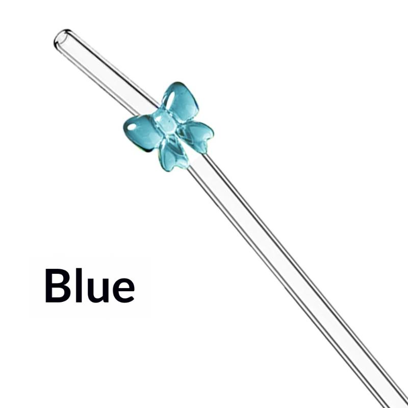 1Pc 8Mm Glass Straw, Reusable Drinking Straws Cute Butterfly Heat-Resistant Straw For Festival Party Wedding Cocktail Bar Beachs