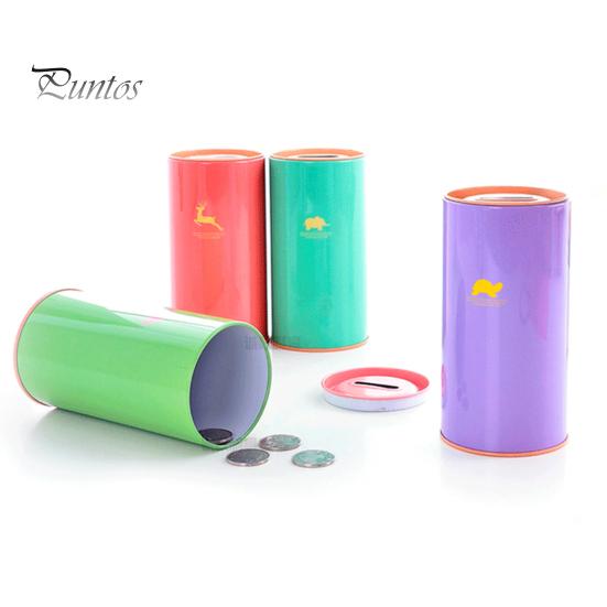 Hucha de Metal de Gran Capacidad con Diseño de Patrón Animal para Niños, Hucha Cilíndrica, Herramienta de Gestión Financiera