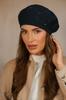 Peony Sequin Beret with Soft Fleece Lining, Navy Blue