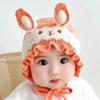New baby hat autumn and winter cute boys and girls newborn knitted wool rabbit ear hat