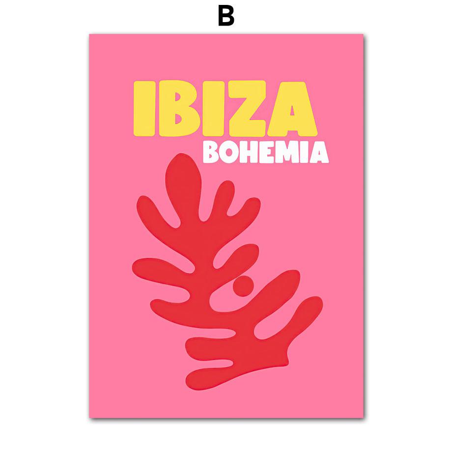 Preppy Color Travel Posters Miami Bondi Palms Ibiza Mykonos Capry Art Print Minimalist Nordic Canvas Painting Living Room Decor