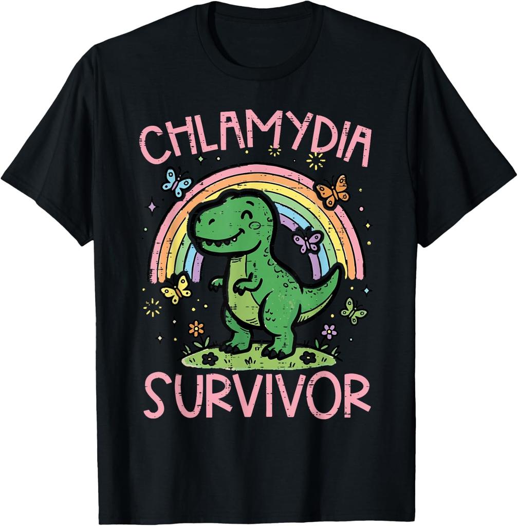 Dino Trex Survivor Funny Inappropriate Cringe Humor Women T-Shirt