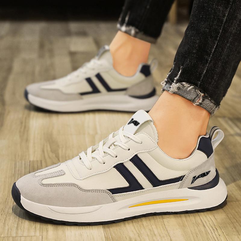 Skate Shoes for Men Leather Casual Falt Comfortable Rubber Outdoor Sports Casual Tennis Shoes  Original Sneakers Man