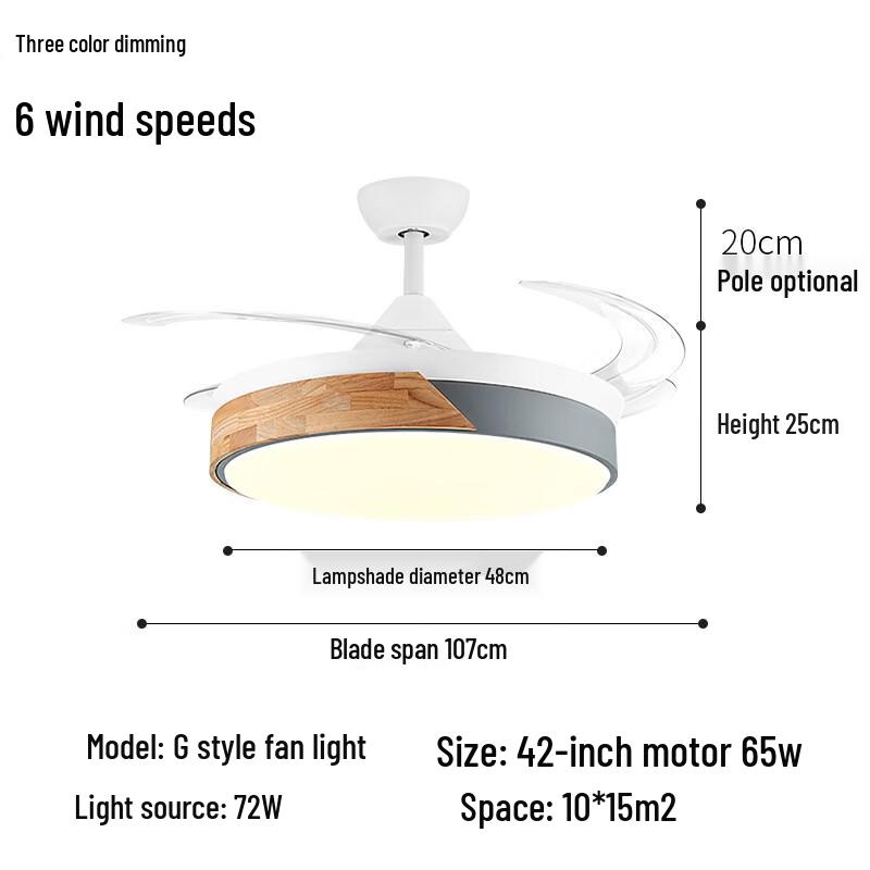 NuFeng 42-inch Smart Inverter Invisible Ceiling Fan with Light