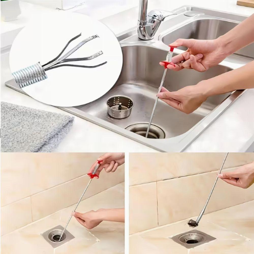 Flexible Design Pipeline Dredging Tool Spring Grip Sewer Cleaning Picker Kitchen Sink Cleaning