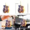 New 2d Acrylic Couple Cat Hanging Ornament Car Interior Decoration Keychain Gift