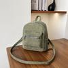 Retro Velvet Backpack Corduroy Small Backpack New Women's Bag Version Simple Casual Girl Small Schoolbag Woman