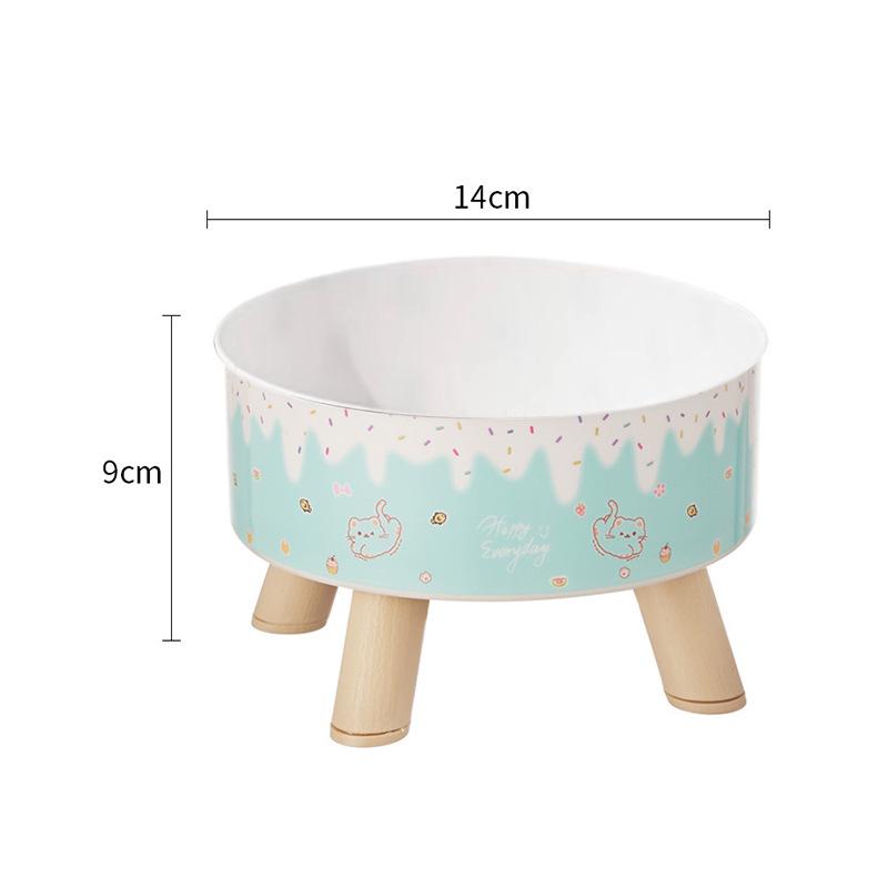 Anti-Spill High-Footed Stainless Steel Pet Bowl for Cats and Dogs with Neck Protection