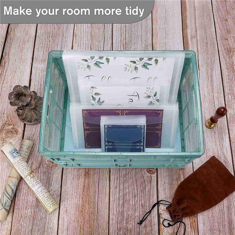 ABUL-40 Pcs Clear Stamp And Die Storage Bag Resealable Storage Pocket Large Envelope Case For DIY Scrapbooking Paper Card