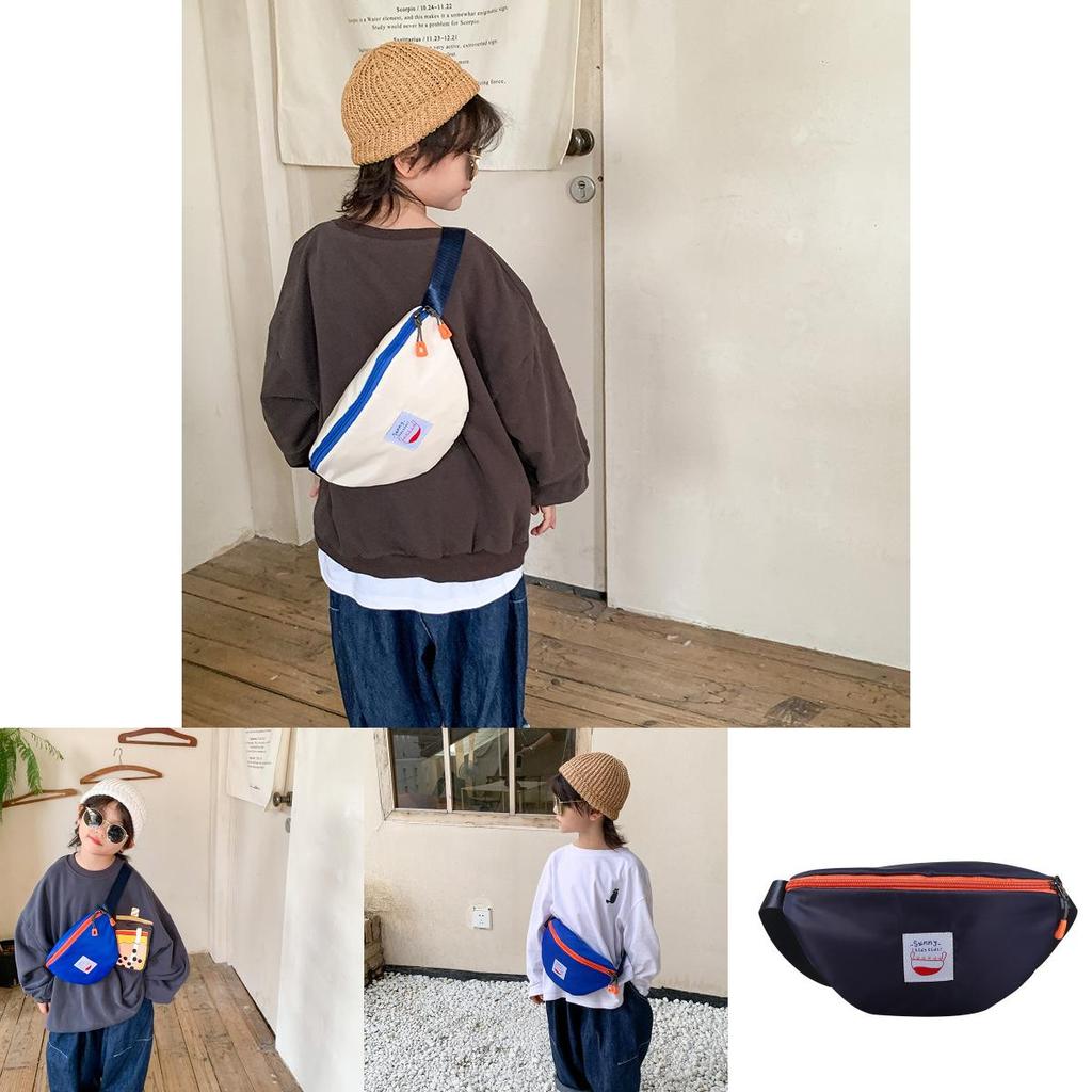 Stylish Children's Crossbody Canvas Bag For Boys With Abstract Design And Durable Features