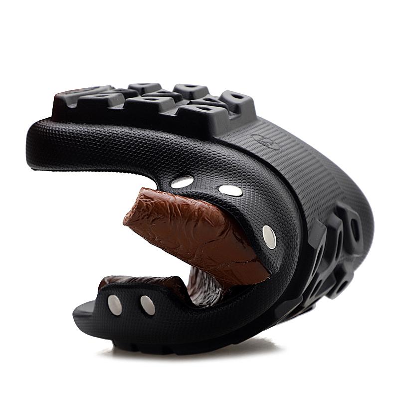 Pánské ploché pantofle Extra široké pantofle Venkovní pláž Otevřená špička Běžné Měkké vycházkové kožené sandály Velká velikost