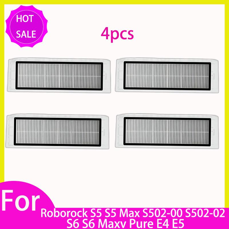 Hepa Filter Mop For Roborock S5 S502-00 S502-02 S5 Max S6 S6 MaxV S6 Pure E4 E5 Robot Vacuum Spare Parts Main Side Brush
