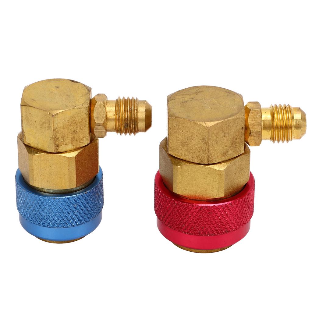 2 Pcs AC Quick Coupler Connector Manifold Fluoride Converter Adapter for R134a System Car
