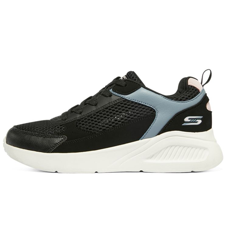 Skechers Bobs Mesh PU Lace-Up Fashion Comfortable Sports Thick Sole Low-Top Casual Shoes Women sneaker Black Multicolor 117155-BKMT 35