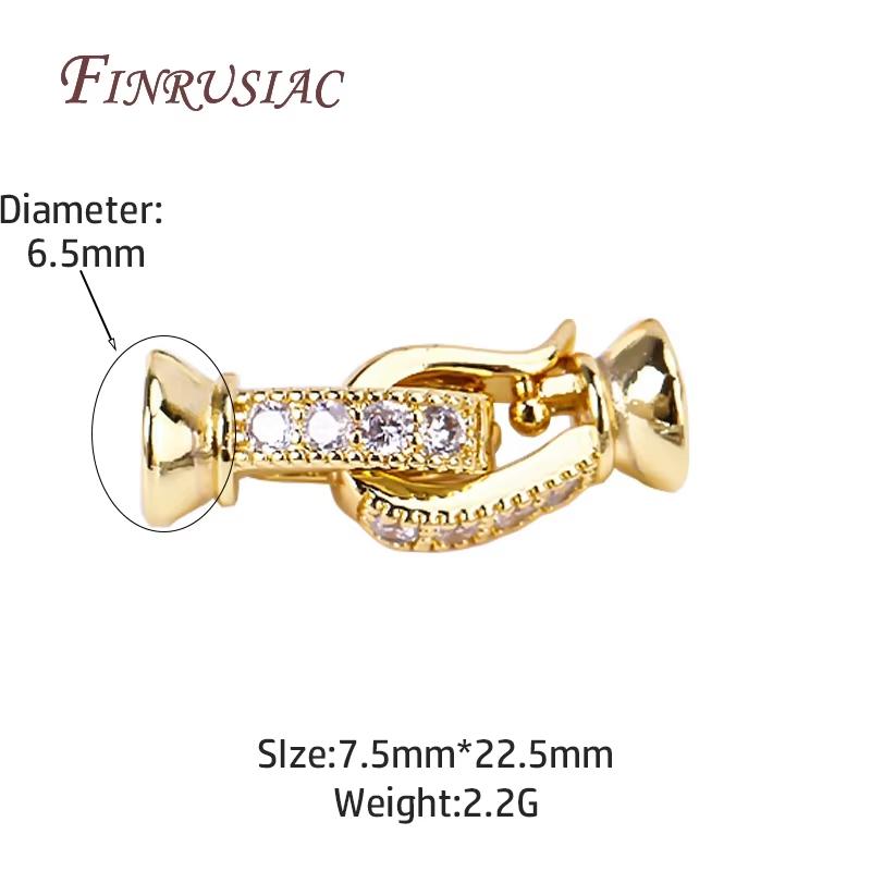 18K Gold Plated Connectors For Jewelry,Brass Zircon Clasps For Bracelets Accessories,DIY Jewelry Making Supplies,Pearl Clasp