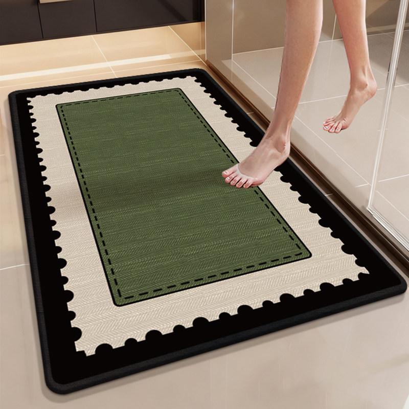 Luxury Quick-Dry Non-Slip Diatomaceous Floor Mat - Absorbent, Stain & Scratch-Resistant Bathroom Door Mat