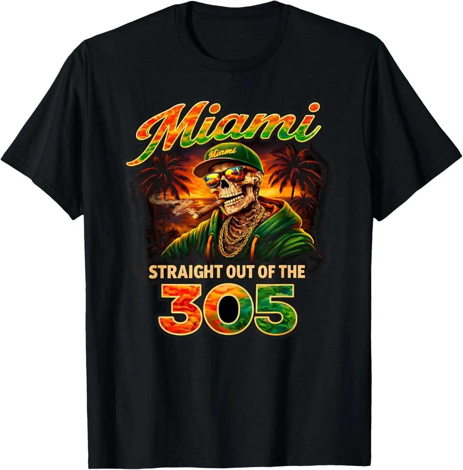 Miami Straight Outta The 305 Skeleton Beach T-Shirt S