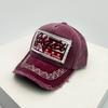 New Unisex Retro Patch Letter Embroidery Baseball Hats Sunshade Korean Versatile Distress Peaked Caps Personal Fashion Street
