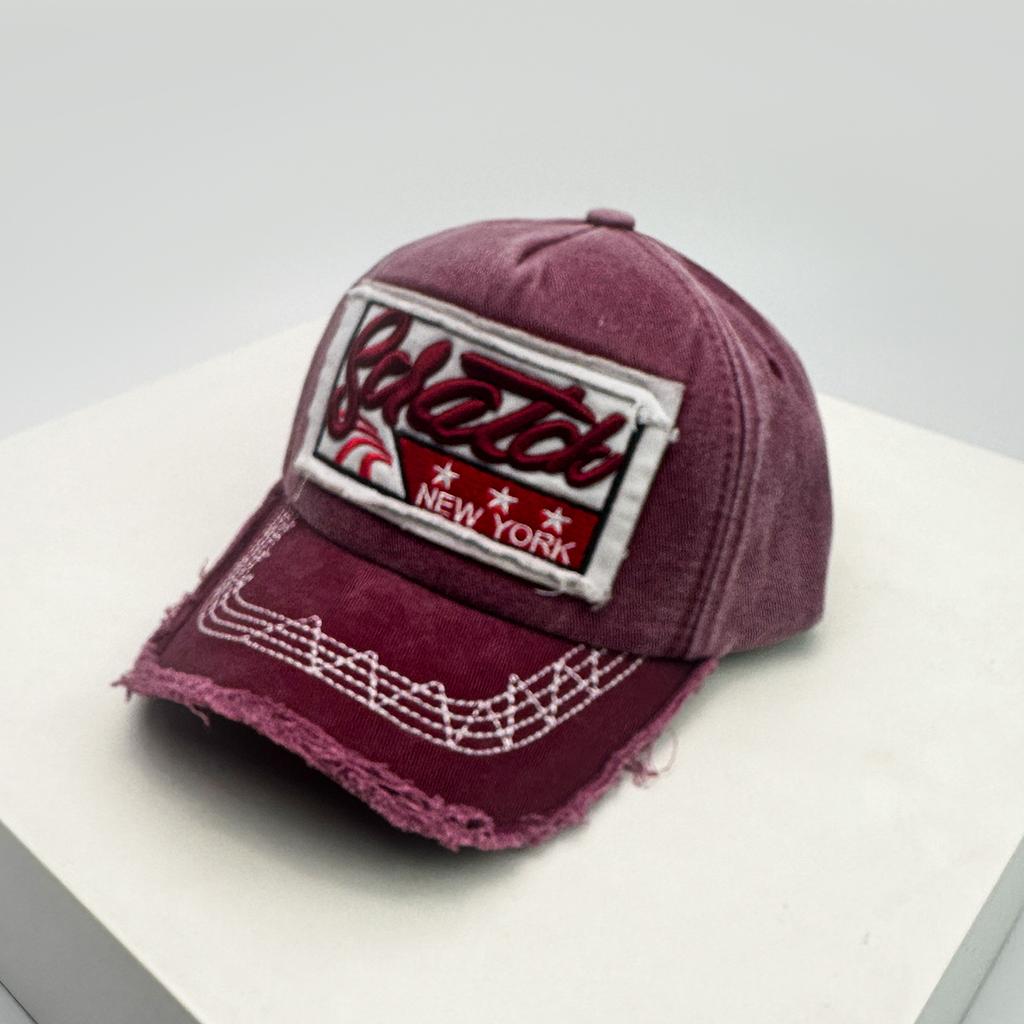 New Unisex Retro Patch Letter Embroidery Baseball Hats Sunshade Korean Versatile Distress Peaked Caps Personal Fashion Street