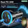 UYUXIO 6 In 1 USB C Car Charger with Voltage Display Multi Port Fast Charge Adapter with Volt Meter for iPhone 17 16 Samsung
