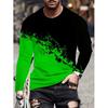 Spring Autumn Men Clothes Fashion Long Sleeve Round Neck Casual T Shirt Men Sport 3D Digital Print Street Style Sport Tops
