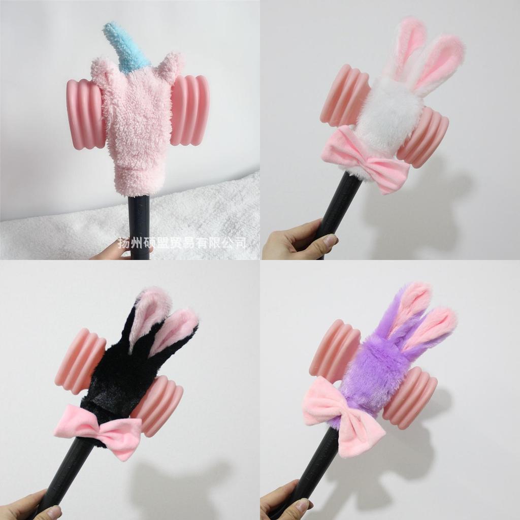 Koreański Różowy Podpórka Światło Pokrowiec Pluszowe Otoczenie Lisa Świecący Patyk Czarny