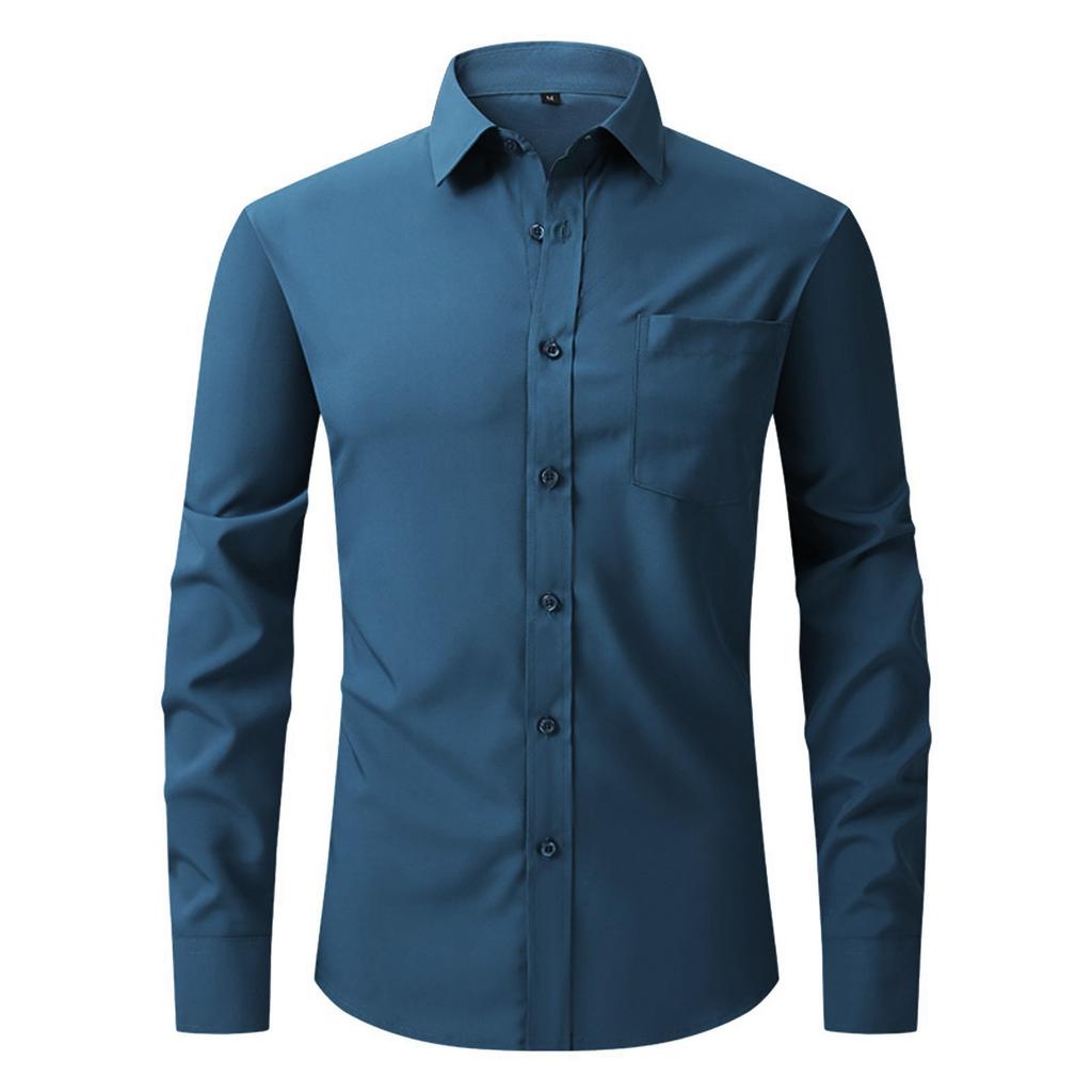 Vierseitiges Stretch-Hemd für Herren, Business-Casual-Langarmshirt