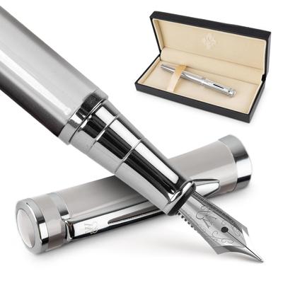 Wordsworth Black Fountain Pen Medium 6 Ink Cartridges and Ink Refill Gift Smooth Writing Pen Unisex & Set, Point, Converter, Case, Journaling,