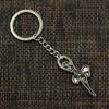 Fashion 30mm Key Ring Metal Key Chain Keychain Jewelry Antique Silver Color Plated Ballet Dancer 51x20mm Pendant