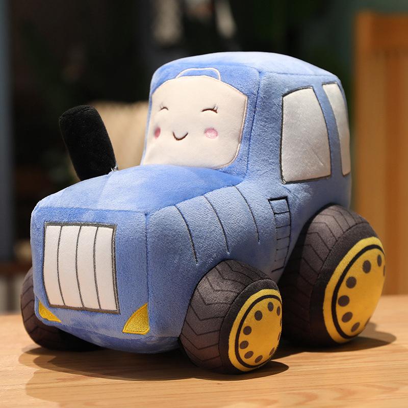 Cartoon Tractor Pillow Plush Toy Car Doll Boy Sleeping Soothing Ragdoll Birthday Gift