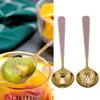 2PCS Stainless Steel Soup Spoon Slotted Spoon Skimmer Cutlery Tableware Sets Kitchen UtensilPink