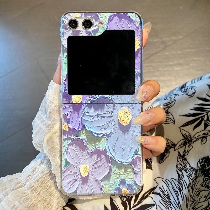 Pink Bowknot Pattern Clear Case For Samsung Galaxy Z Flip7 Flip6 Flip5 Hard Folding Phone Cover For Samsung Z Flip 7 6 5 4 3 5G