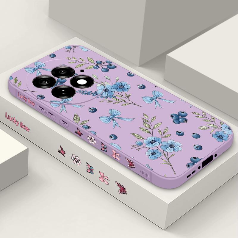 Case For OnePlus 15 13 12 Blueberry Bowknots Floral Pattern Shockproof TPU Silicone Soft Cover For Oneplus Nord 5G 13R 12R 11R