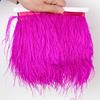 1Meter Red Ostrich Feathers Trim on Tape Ribbon Fringe 8-10cm Fabric Skirt Sewing Trimmings Feather Dress Clothes Decoration