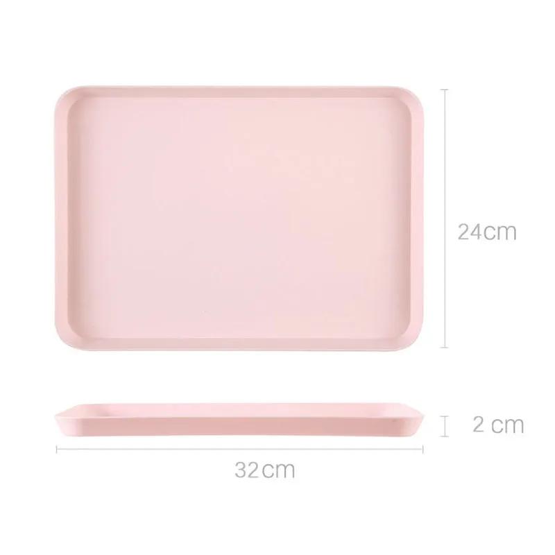 Nordic Rectangular Plastic Storage Tray Home Kitchen Fruit Dessert Tray Dinner Plate Storage Organizer Kitchen Accessories