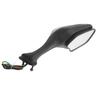 Black Aluminum Motorcycle Side Mirrors with Lights - 1 Pair, Suitable for Various Models