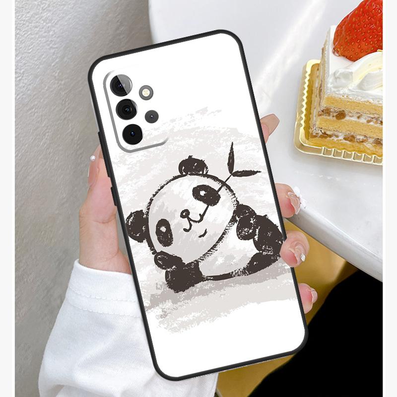 Roztomilé Kreslené Pouzdro Panda Pro Samsung Galaxy A54 A34 A14 A15 A35 A55 A52 A32 A12 A51 A71 A33 A23 A13 A53 Coque