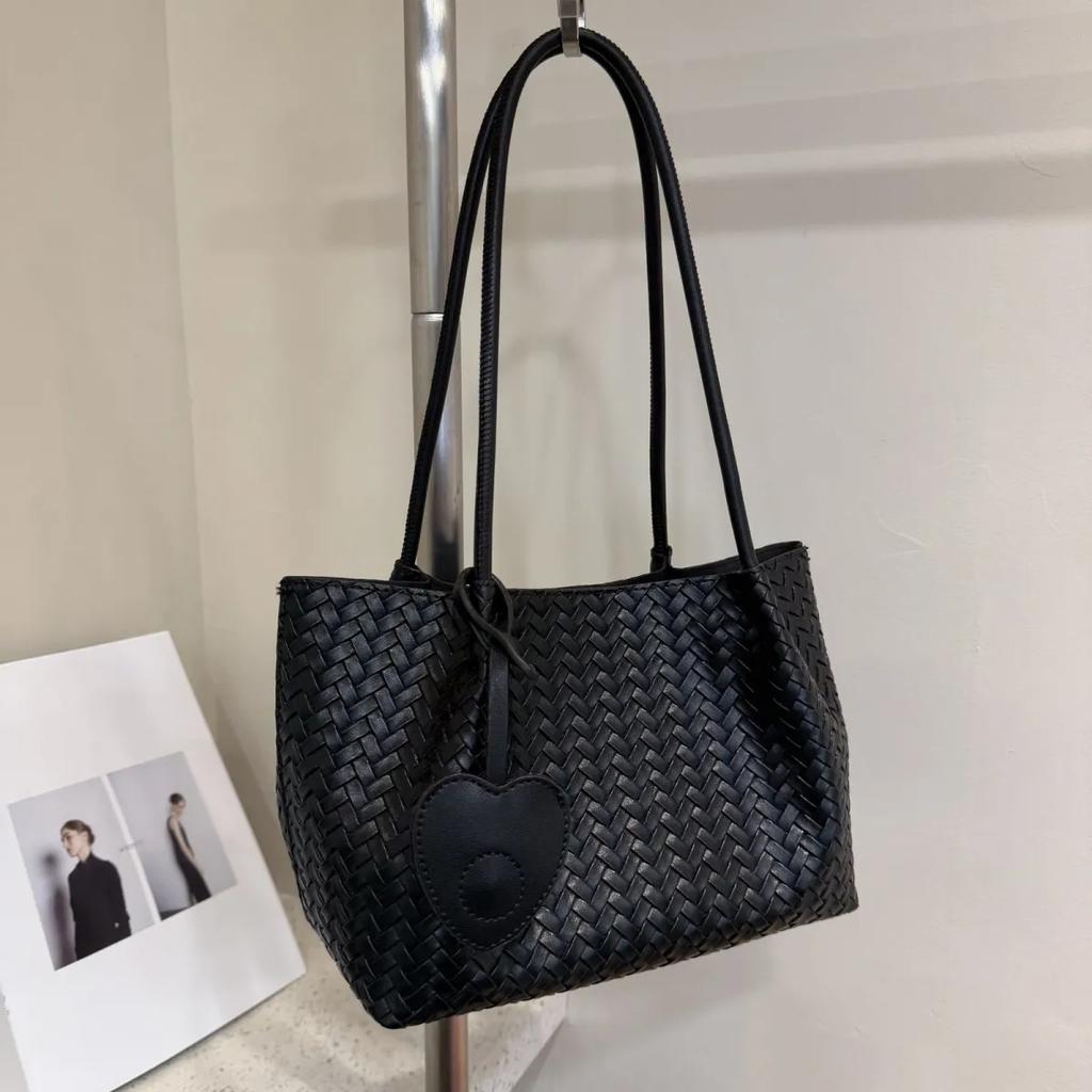 Retro-Gestrickte Schultertasche für den Arbeitsweg - Modische Unterarm-High-Style Einzel-Schulter-Freizeit-Arbeitswegtasche