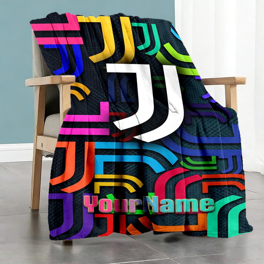 Juventus Personalized Name Blanket Throw Personalized Blanket Comfortable Versatile for Office Chair Nap Bed Sofa Ideal for All Seasons