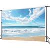 Beach Scene Sea Background, Polyester Material, Summer Theme, No Electricity, Suitable for Weddings, Parties