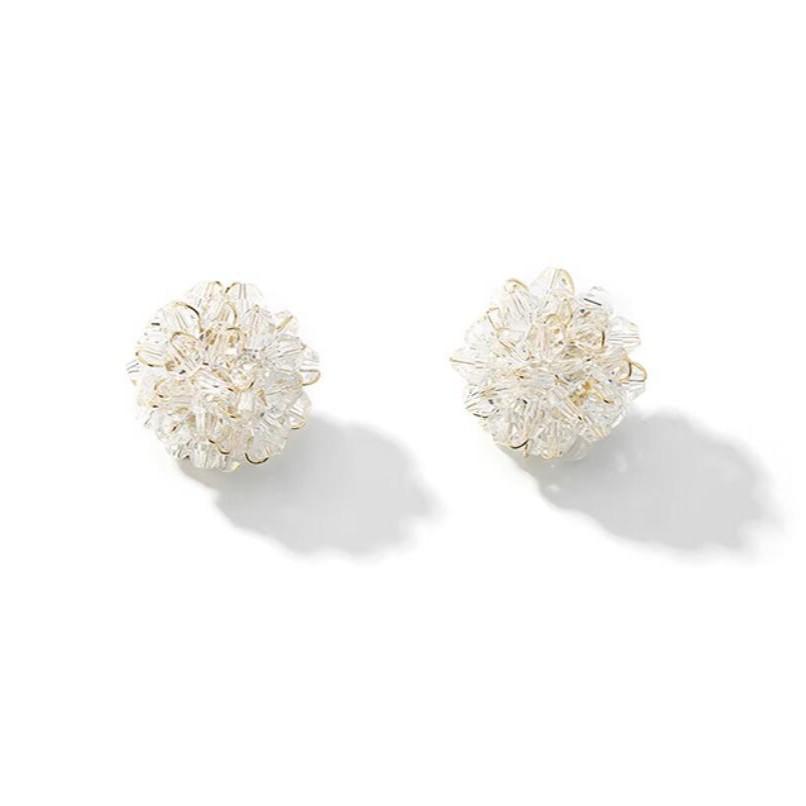 Elegant Crystal Earrings: Unique Design, Silver Needle Studs for Women - Versatile, Exquisite, High-End Accessories