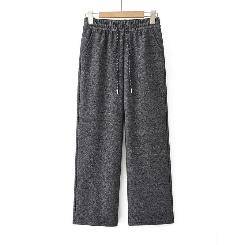 Women's Elastic High-Waist Loose Straight-Leg Pants