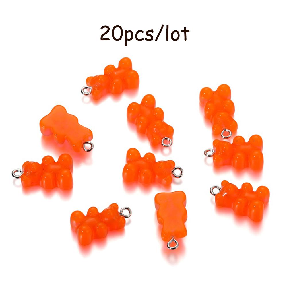 10/20Pcs Candy Bear Pendant Charms for Necklace Bracelet Earrings Jewelry Making Diy Findings Resin Bears Christmas Making