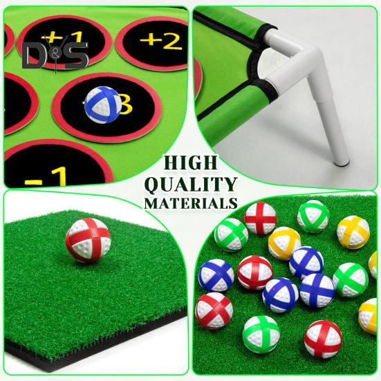Backyard Golf Game Play Set with 16 Golf Balls Putting Mat Casual Home Golf Chipping Practice Game for Adults Fathers Outdoor Indoor
