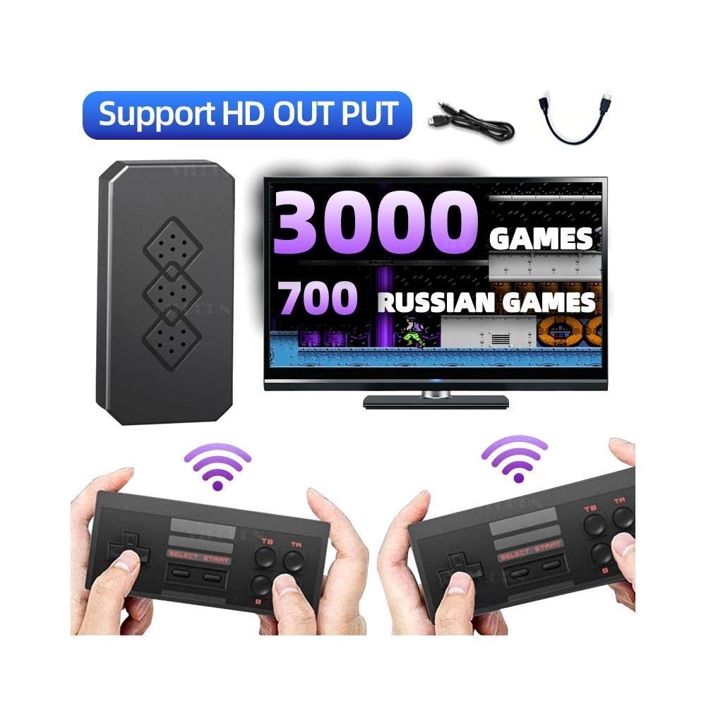 8 Bit HD Game Stick Console with Built-In Games and 2 Wireless Controllers