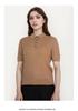 Women's Retro Flower Button Knit Polo Top - Machine Washable Wool, Short Sleeve, Lapel Collar for Autumn/Winter