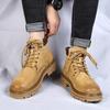 Winter Men's Boots Genuine Leather Boots Men's Warm Fur Snow Boots Outdoor Desert Boots Brand Leather Men Motorcycle Ankle Boots